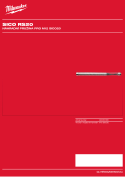 MILWAUKEE Náhradní pružina pro M12 SICO20 4932501260 A4 PDF