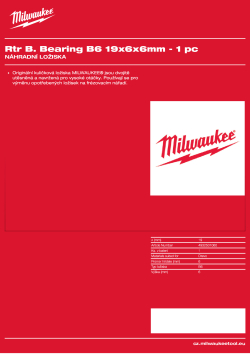 MILWAUKEE Ložisko B6 19x6x6 mm – 1 ks 4932501060 A4 PDF