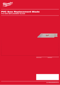 MILWAUKEE PVC Saw Replacement Blade 4932500042 A4 PDF
