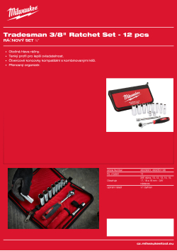 MILWAUKEE Ráčnový set ⅜″ 12 ks 4932501196 A4 PDF