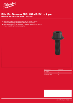 MILWAUKEE Upevňovací šroub S5 1/8x3/8 – 1 ks 4932501079 A4 PDF