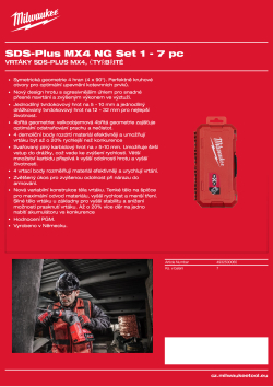 MILWAUKEE Sada SDS-Plus MX4™ NG 1 (7 ks) 4932500060 A4 PDF
