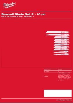MILWAUKEE Sada pilových plátků SAWZALL™ (10 ks) 49472211 A4 PDF