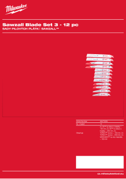 MILWAUKEE Sada pilových plátků SAWZALL™ (12 ks) 49472229 A4 PDF
