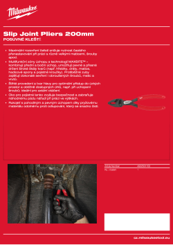MILWAUKEE Posuvné kleště 200 mm 4932501153 A4 PDF