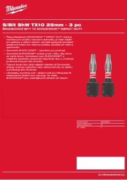 MILWAUKEE Shockwave bits TX 4932500361 A4 PDF
