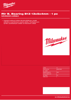 MILWAUKEE Ložisko B13, 13 × 5 × 4 mm – 1 ks 4932501068 A4 PDF