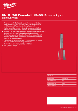 MILWAUKEE Fréza 8mm stopka, rybinová 19/60,3 mm – 1 ks 4932500979 A4 PDF