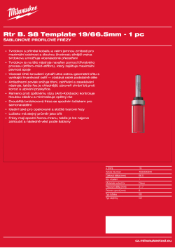 MILWAUKEE Šablonová fréza, stopka 8 mm, 19/66,5 mm – 1 ks 4932500942 A4 PDF