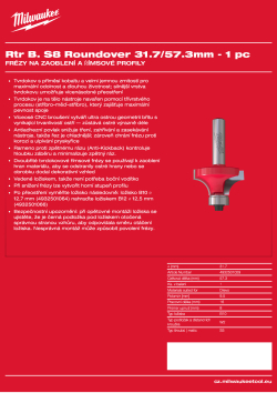 MILWAUKEE Zaoblovací fréza, stopka 8 mm, 31,7 / 57,3 mm – 1 ks 4932501029 A4 PDF