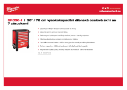 MILWAUKEE TOOLGUARD™ ocelová pojízdná úložná skříň se 7 zásuvkami, 30″ / 78 cm 4932478849 A4 PDF