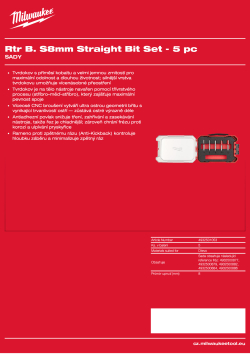 MILWAUKEE Sada přímých dvoubřitých fréz, stopka 8 mm, 5 ks (4 / 6 / 8 / 10 / 12 mm) 4932501053 A4 PDF