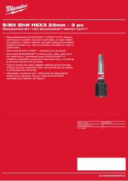 MILWAUKEE Shockwave bits Hex 4932500379 A4 PDF