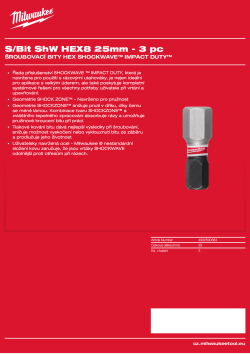 MILWAUKEE Shockwave bits Hex 4932500383 A4 PDF