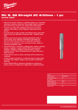 MILWAUKEE Rovná fréza, stopka 8 mm, 2C 6/50 mm – 1 ks 4932500879 A4 PDF