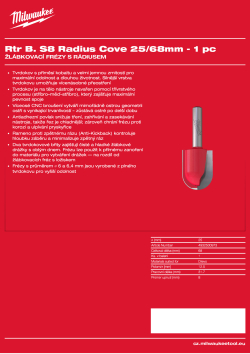 MILWAUKEE Žlábkovací fréza s rádiusem, upínání 8 mm, 25/65 mm – 1 ks 4932500973 A4 PDF