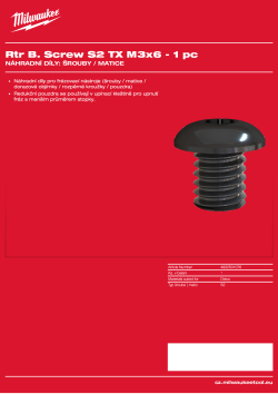 MILWAUKEE Upevňovací šroub S2 TX M3 × 6 – 1 ks 4932501076 A4 PDF