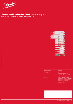 MILWAUKEE Sada pilových plátků SAWZALL™ (13 ks) 49472231 A4 PDF