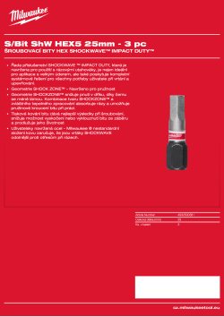 MILWAUKEE Shockwave bits Hex 4932500381 A4 PDF