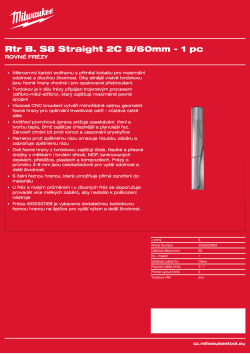 MILWAUKEE Rovná fréza, stopka 8 mm, 2C 6/60 mm – 1 ks 4932500883 A4 PDF