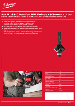MILWAUKEE Fréza pro srážení hran s tvrdokovovými břity se stopkou 8 mm, (HW), 29/60 mm – 1 ks 4932501008 A4 PDF