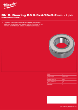 MILWAUKEE Ložisko B8 9,5x4,76x3,2 mm – 1 ks 4932501062 A4 PDF