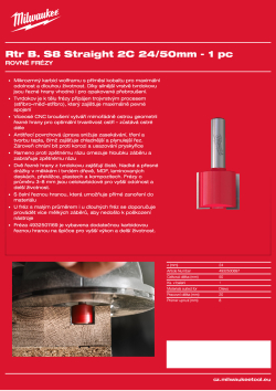 MILWAUKEE Rovná fréza, stopka 8 mm, 2C 24/50 mm – 1 ks 4932500897 A4 PDF