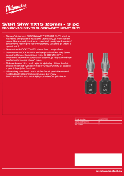 MILWAUKEE Shockwave bits TX 4932500362 A4 PDF