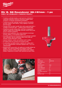 MILWAUKEE Zaoblovací fréza, stopka 8 mm, 38,1 / 61 mm – 1 ks 4932501030 A4 PDF