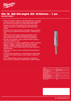 MILWAUKEE Rovná fréza, stopka 8 mm, 2C 3/50 mm – 1 ks 4932500876 A4 PDF