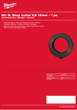 MILWAUKEE Dorazová objímka C3, 12 mm – 1 ks 4932501087 A4 PDF
