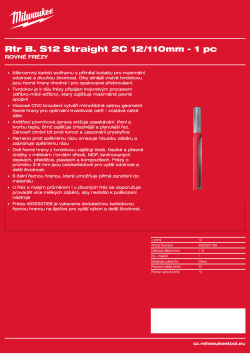 MILWAUKEE Rovná fréza, stopka 12 mm, 2C 12/110 mm – 1 ks 4932501169 A4 PDF