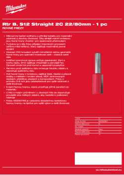 MILWAUKEE Rovná fréza, stopka 12 mm, 2C 22/80 mm – 1 ks 4932500907 A4 PDF