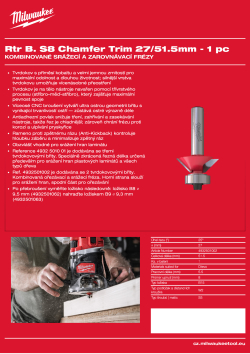 MILWAUKEE Kombinovaná srážecí a zarovnávací fréza, stopka 8 mm, 27 / 51,5 mm – 1 ks 4932501002 A4 PDF