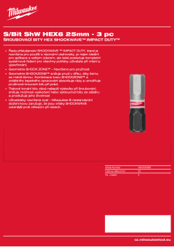 MILWAUKEE Shockwave bits Hex 4932500382 A4 PDF