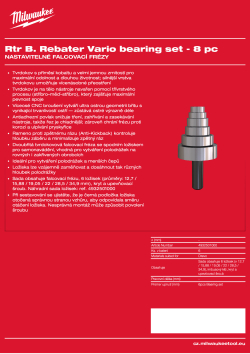 MILWAUKEE Sada ložisek pro nastavitelnou falcovací frézu – 8 ks 4932501000 A4 PDF