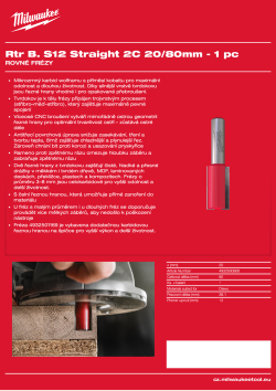 MILWAUKEE Rovná fréza, stopka 12 mm, 2C 20/80 mm – 1 ks 4932500906 A4 PDF