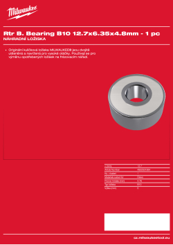 MILWAUKEE Ložisko B10 12,7x4,76x5 mm – 1 ks 4932501064 A4 PDF