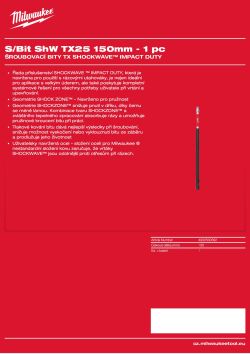MILWAUKEE Shockwave bits TX 4932500392 A4 PDF