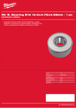 MILWAUKEE Ložisko B12 12,5x4,76x4,98 mm – 1 ks 4932501066 A4 PDF