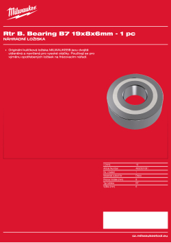 MILWAUKEE Ložisko B7 19x8x6 mm – 1 ks 4932501061 A4 PDF