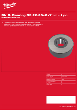 MILWAUKEE Ložisko B5 22,23x8x7 mm – 1 ks 4932501059 A4 PDF