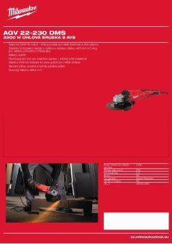 MILWAUKEE 2200 W 230 mm úhlová bruska s AVS 4933440910 A4 PDF