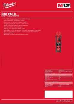 MILWAUKEE M12™ multimetr 4933427200 A4 PDF