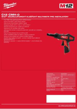 MILWAUKEE M12™ akumulátorový klešťový multimetr pro instalatéry 4933416979 A4 PDF