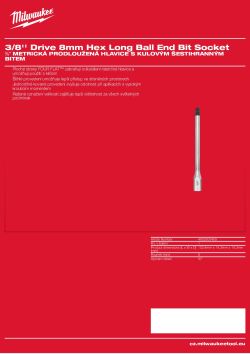 MILWAUKEE 3/8'' Drive Hex Long Ball End Bit Socket 4932500459 A4 PDF