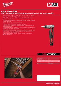 MILWAUKEE M12™ UPONOR™ subkompaktní expandér Q&E 4933381858 A4 PDF