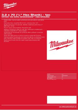 MILWAUKEE Shockwave HSS-Ground Drills Gen1 4932352606 A4 PDF