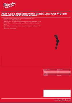 MILWAUKEE Náhradní tkaničky ARMOURTRED™ – černé, nízký model, délka 120 cm 4932501765 A4 PDF