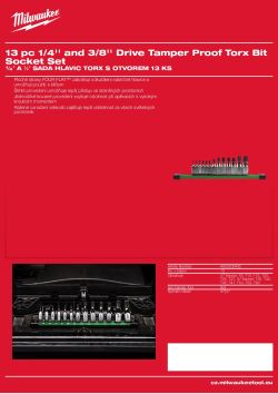 MILWAUKEE ¼″ a ⅜″  sada hlavic Torx s otvorem 13 ks 4932500432 A4 PDF